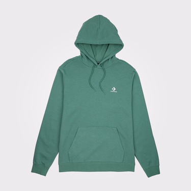  Converse Go-To Embroidered Star Chevron Standard-Fit Pullover Unisex Yeşil Hoodie