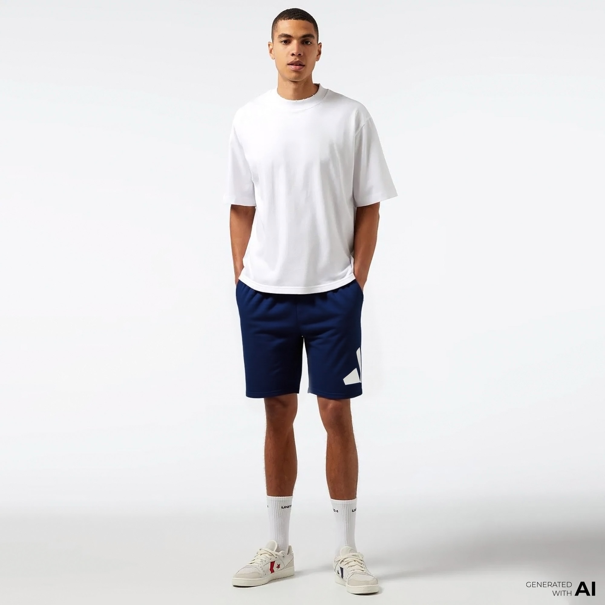 adidas Essentials Logo Erkek Mavi Antrenman Şort