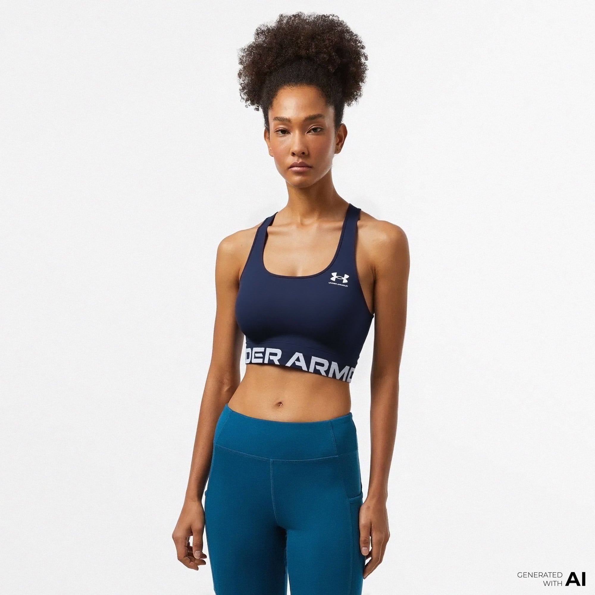  Under Armour Heat Gear Mid Kadın Siyah Antrenman Bra