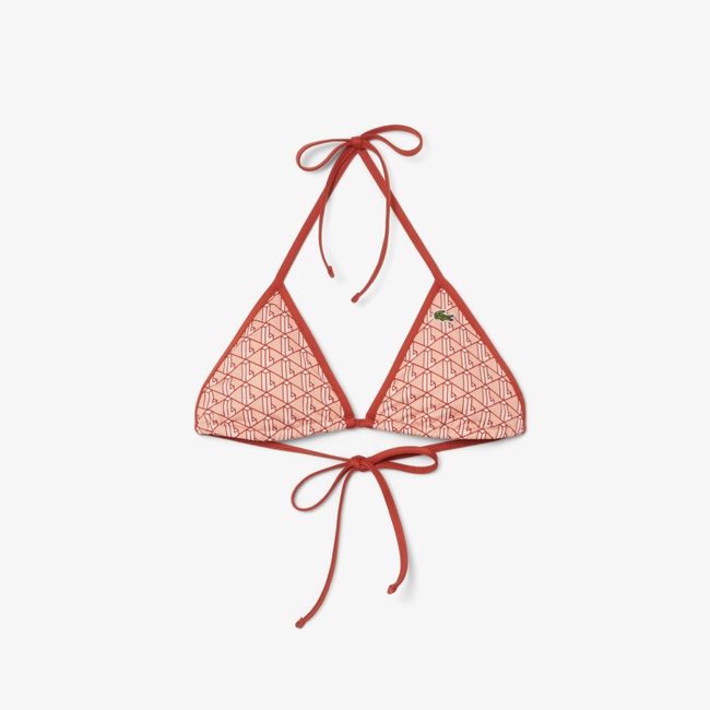  Kadın Monogram Kırmızı Bikini Üstü