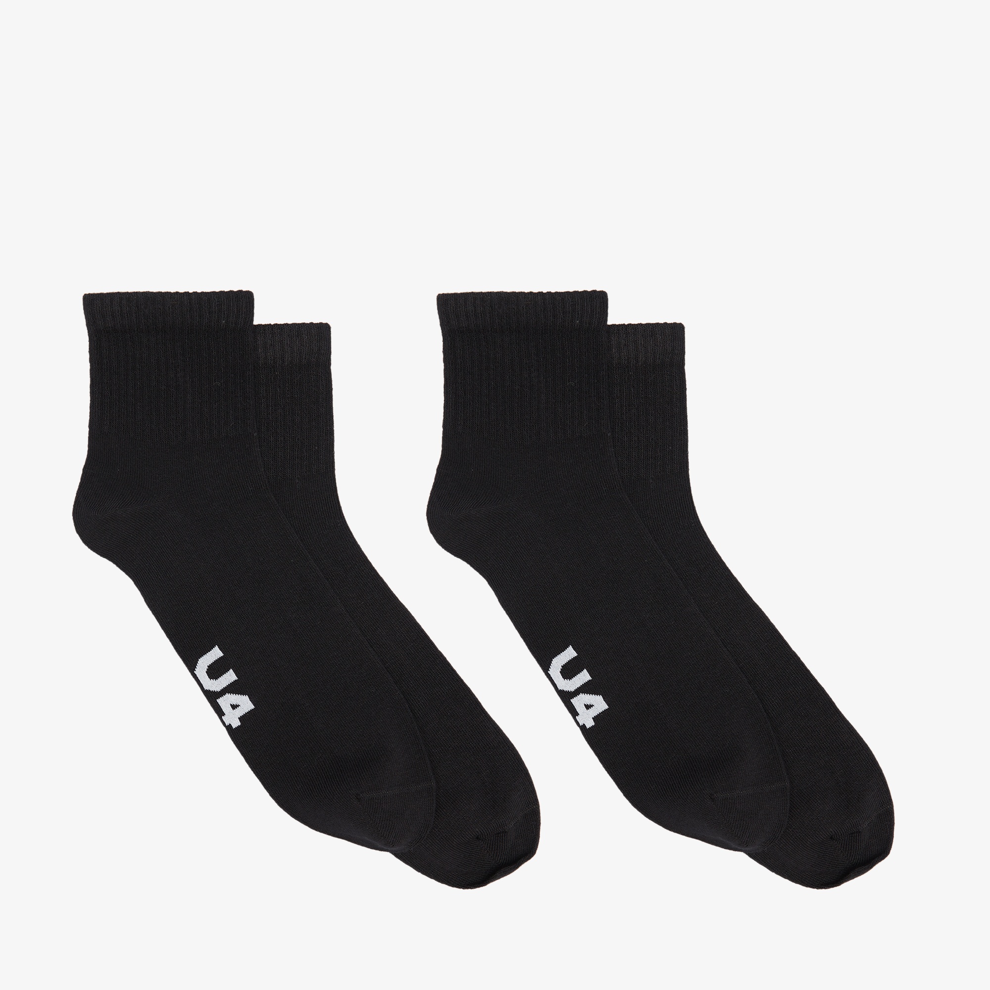 UNITED4 Unisex 2'li Siyah Soket Çorap