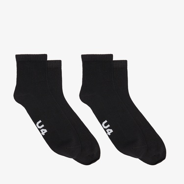  UNITED4 Unisex 2'li Siyah Soket Çorap