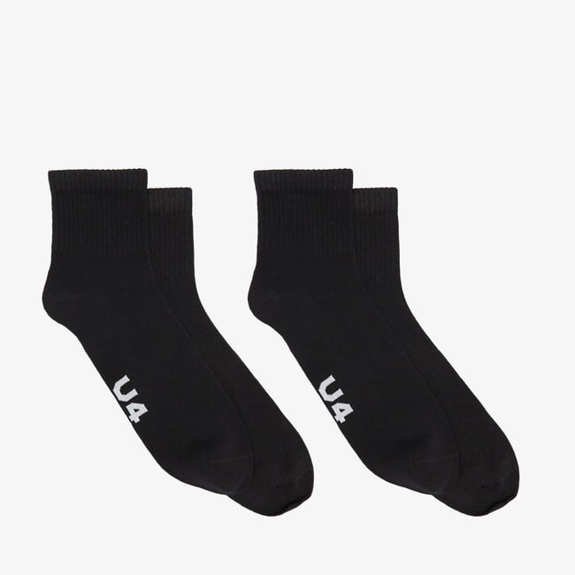  UNITED4 Unisex 2'li Siyah Soket Çorap