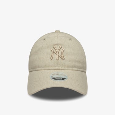  New Era 9Forty New York Yankes Mlb Linen Kadın Krem Şapka
