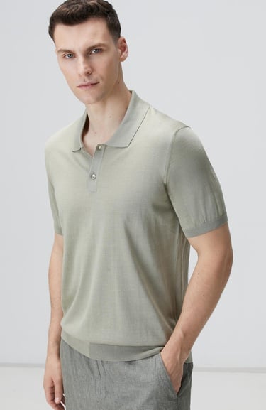  Network Erkek Limited Haki İpek Karışımlı Triko Kazak