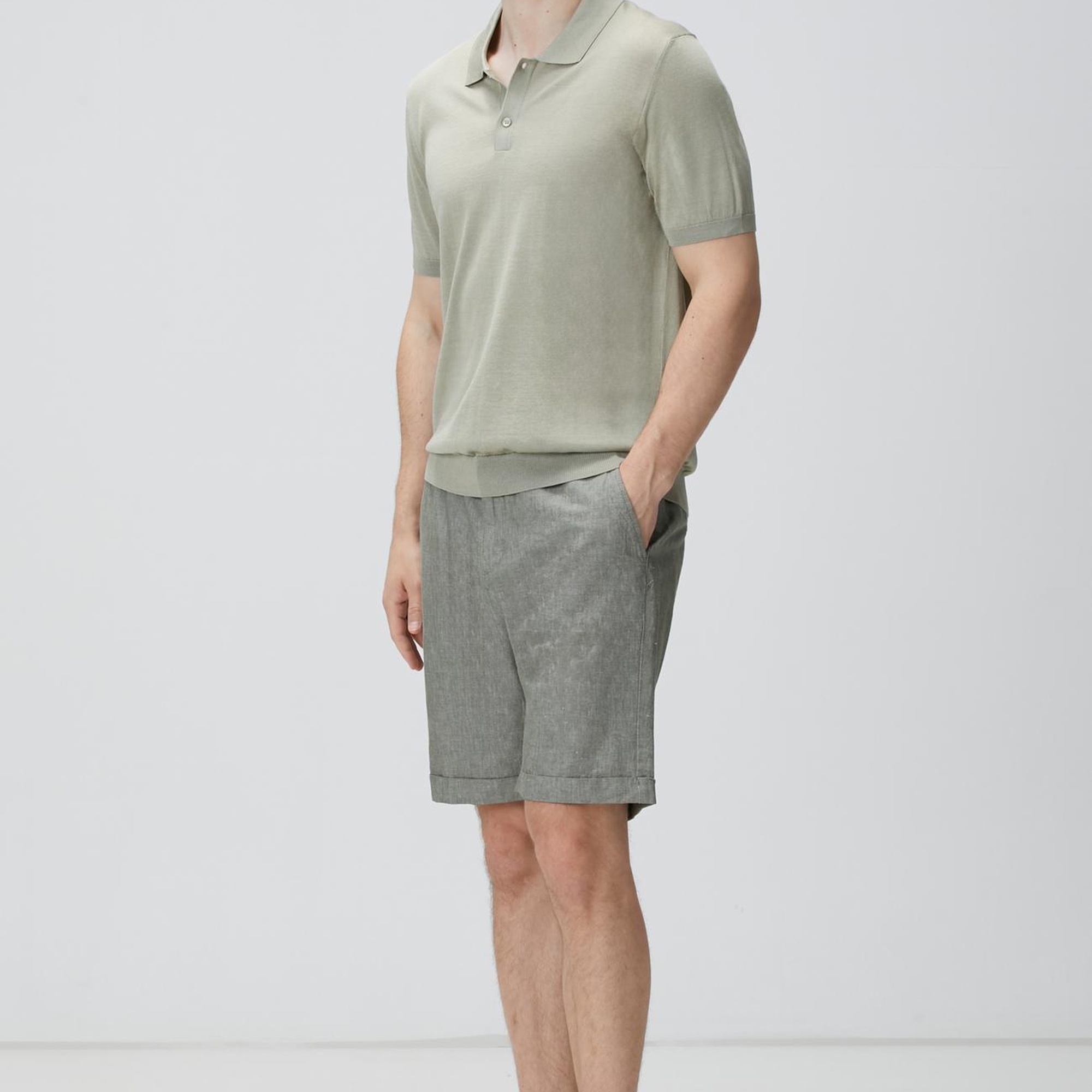 Network Erkek Limited Haki İpek Karışımlı Triko Kazak