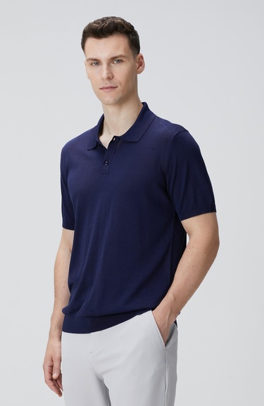  Network Erkek Limited Lacivert İpek Karışımlı Triko Kazak