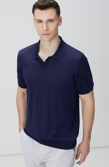  Network Erkek Limited Lacivert İpek Karışımlı Triko Kazak