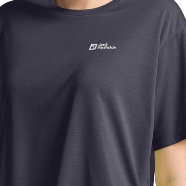  Jack Wolfskin Vonnan Crop T Kadın Mavi Tişört