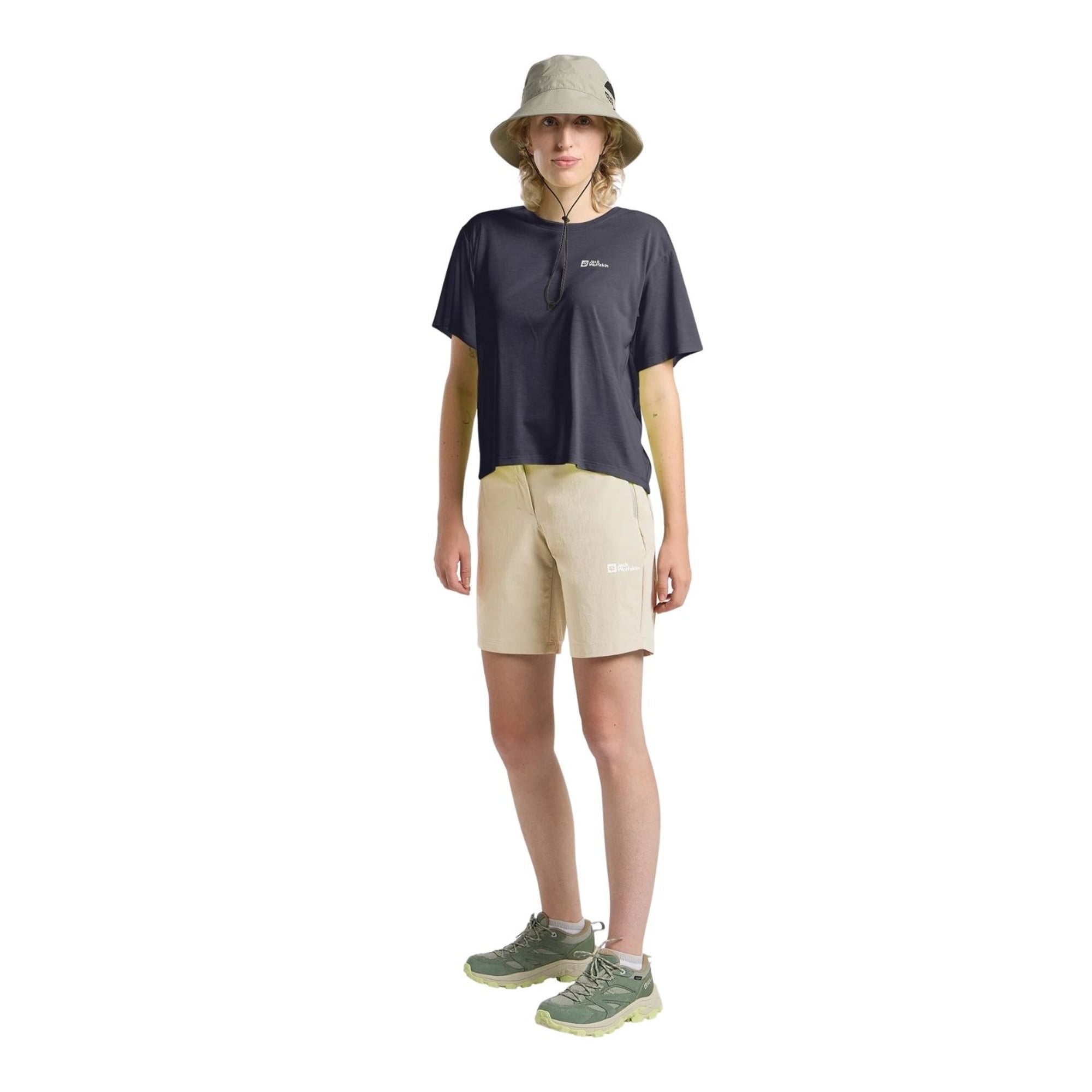 Jack Wolfskin Vonnan Crop T Kadın Mavi Tişört