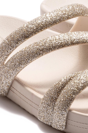  Glitter Tam Ad Kadın Terlik Bej 35/42