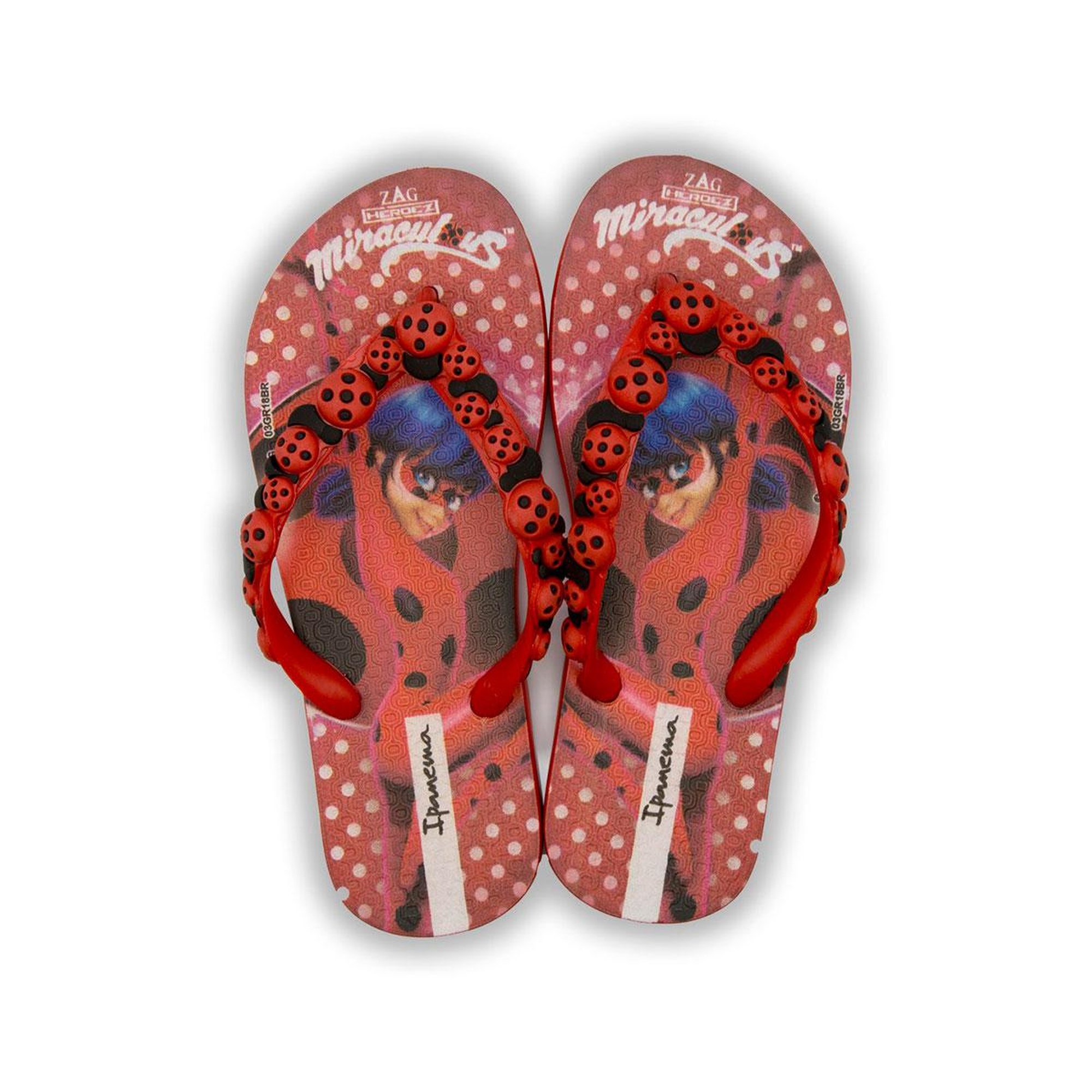 Ladybug Çocuk Parmak Arası Terlik Siyah Kırmızı 30/35