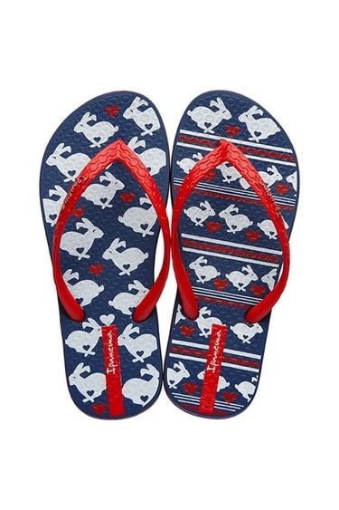  Unique II Çocuk Parmak Arası Terlik Mavi Kırmızı 25/36