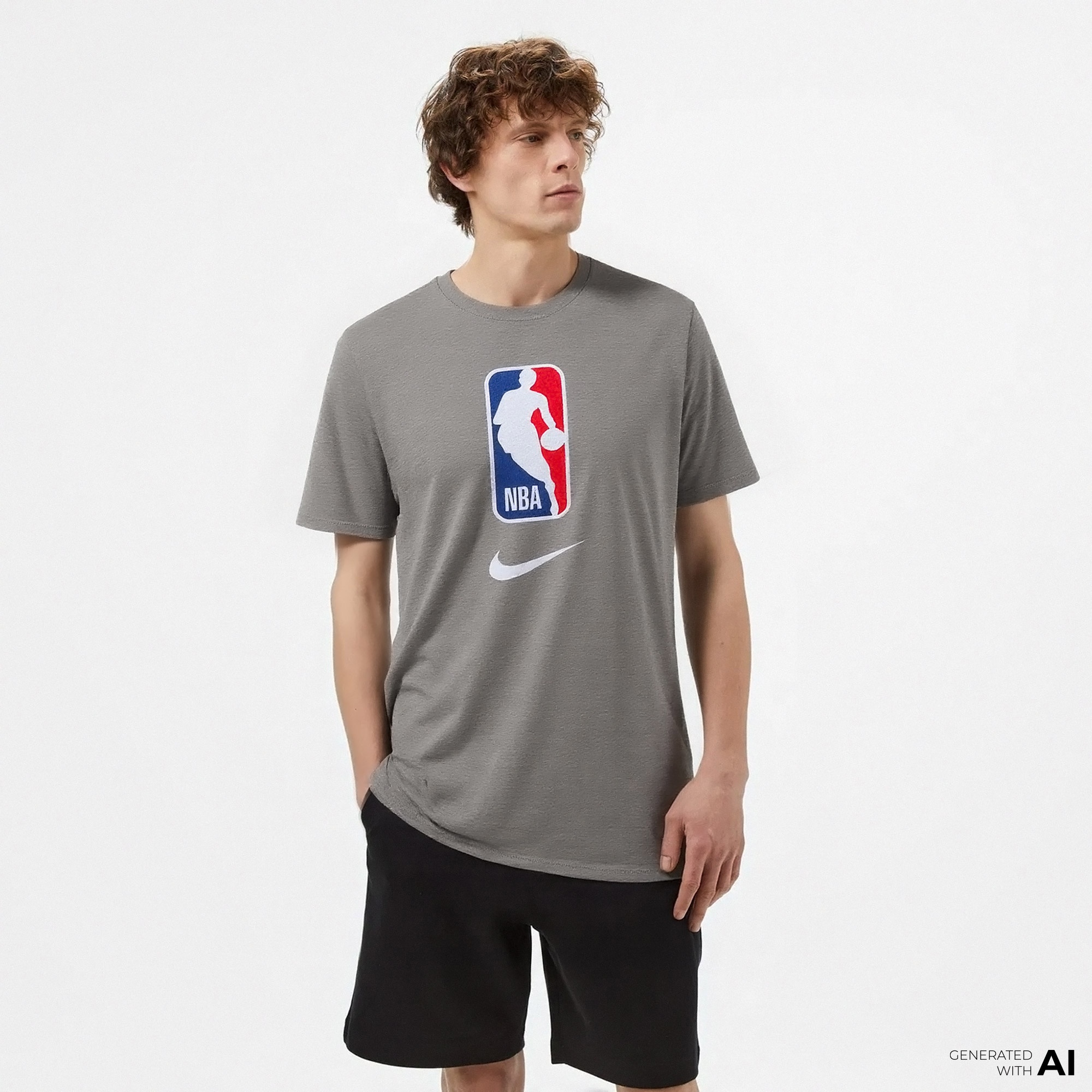 Nike Dri-Fit Team Erkek Gri T-Shirt