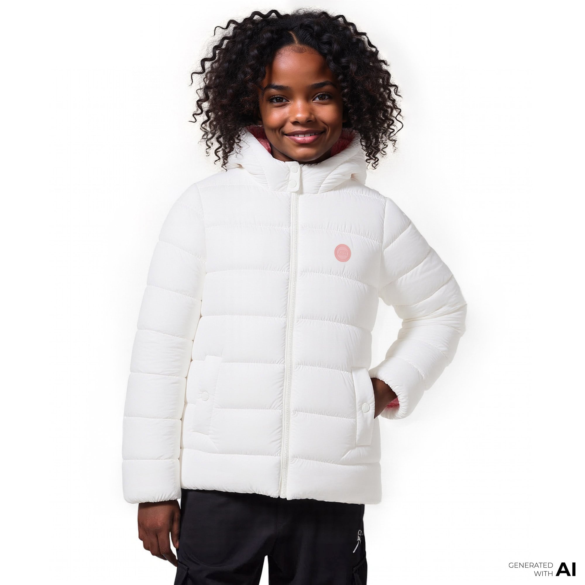  Skechers G Outerwear Padded Çocuk Beyaz Ceket
