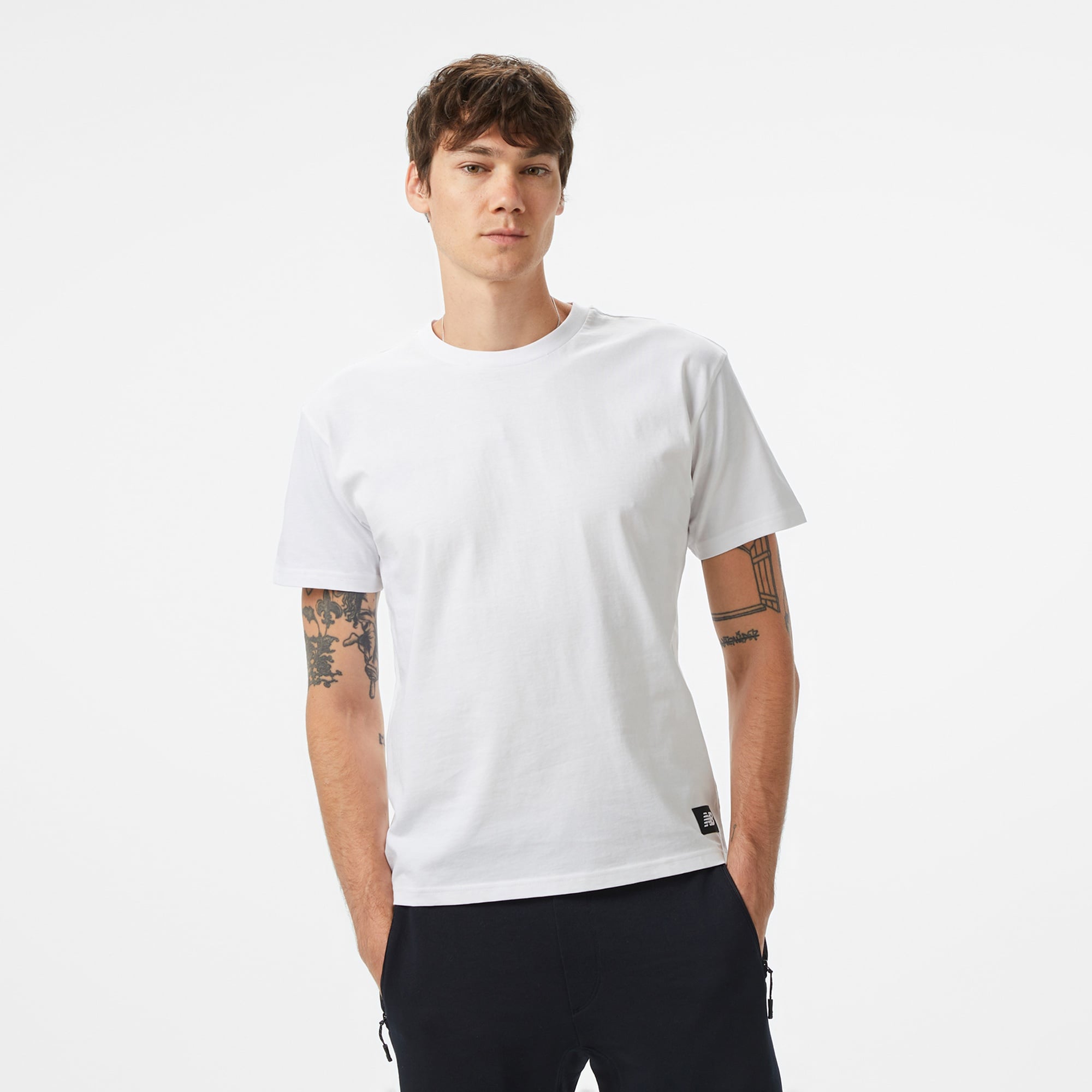 New Balance Lifestyle Erkek Beyaz T-Shirt