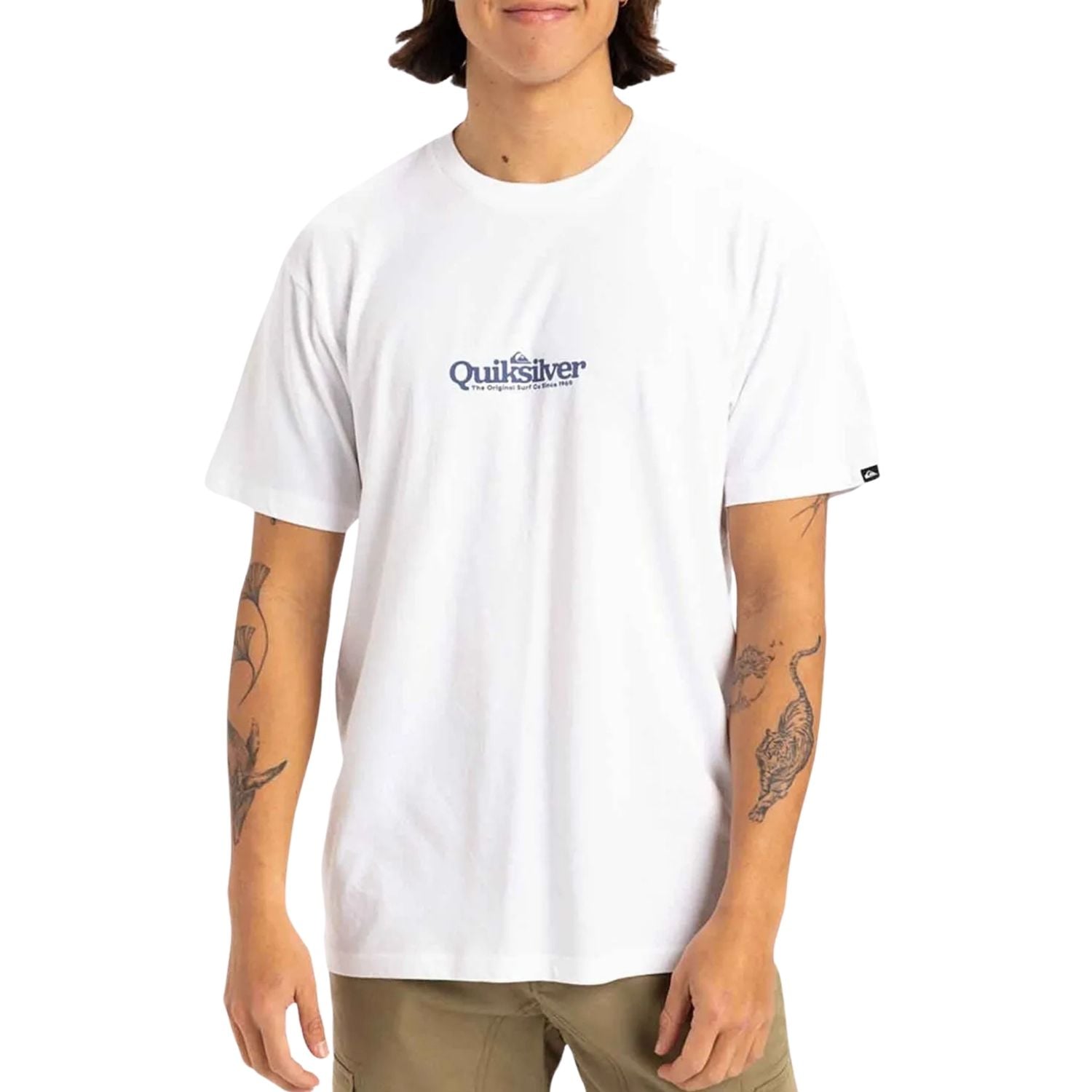  Quiksilver Fineline Erkek Beyaz Tişört