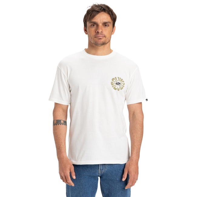  Quiksilver Evo Roads End Erkek Beyaz Tişört