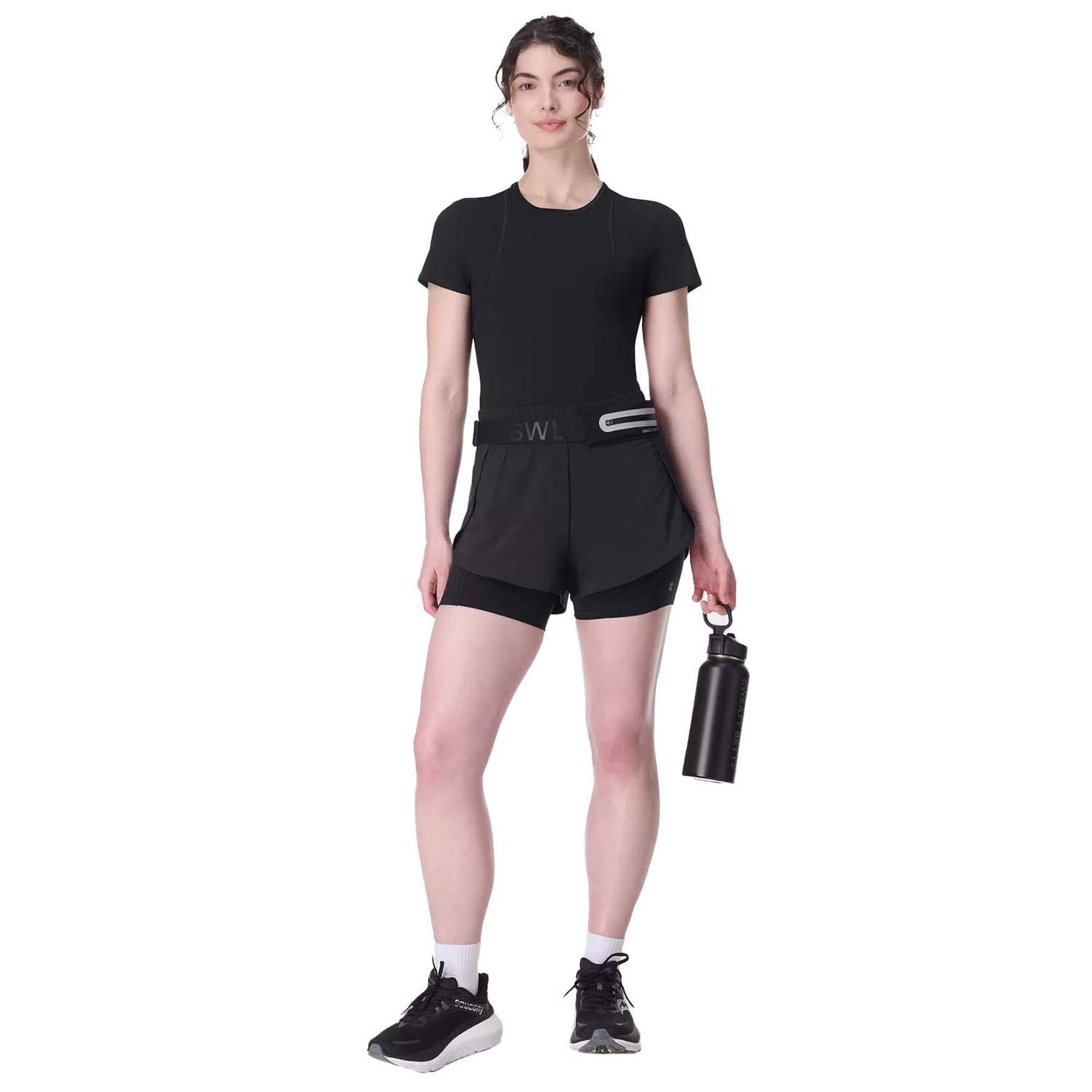 Sweaty Betty Get Set 2-in-1 Multi Train Shorts Kadın Siyah Koşu Şortu