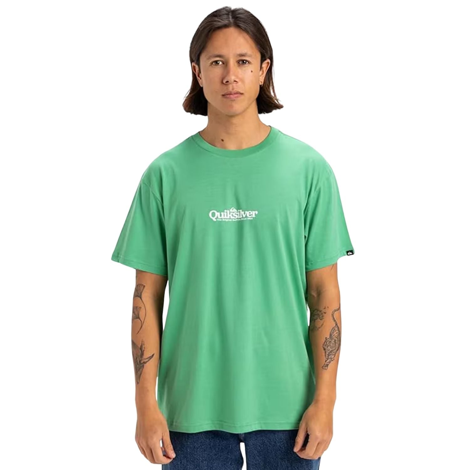  Quiksilver Fineline Erkek Yeşil Tişört