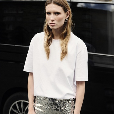  Fabby Kadın Beyaz T-Shirt