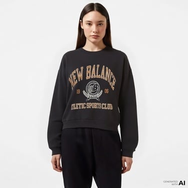  New Balance Lifestyle Kadın Siyah Sweatshirt