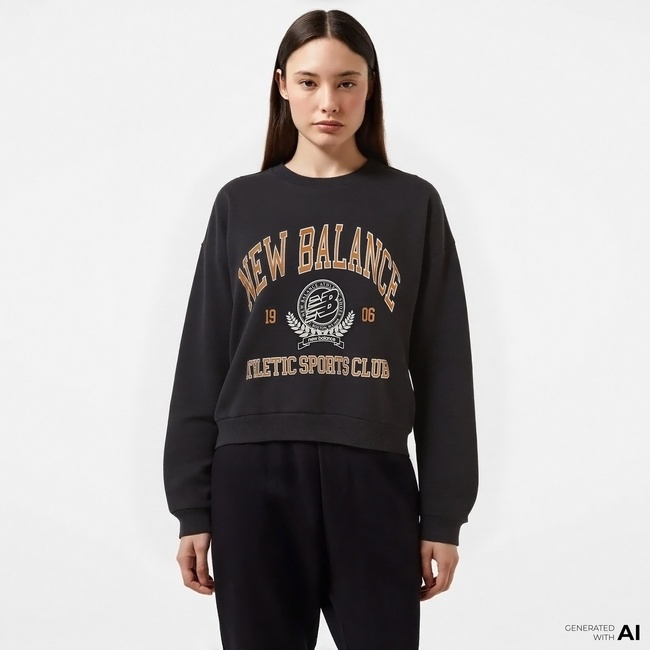  New Balance Lifestyle Kadın Siyah Sweatshirt