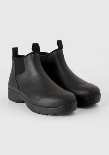  Unisex Siyah Suni Deri Yarım Bot