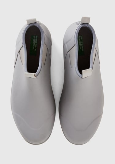  Unisex Gri Suni Deri Yarım Bot