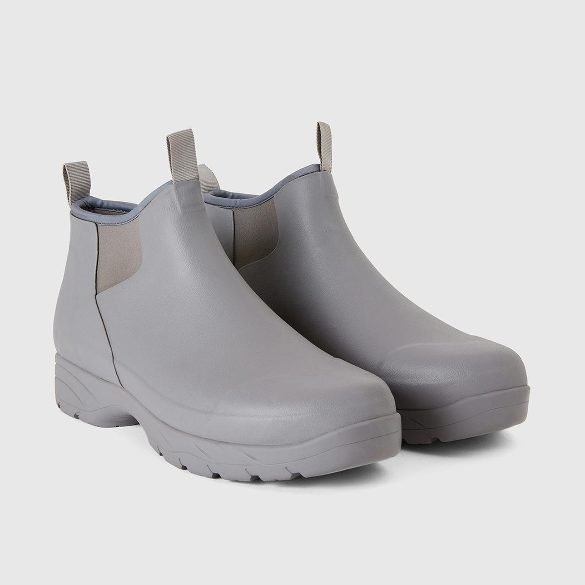 Unisex Gri Suni Deri Yarım Bot