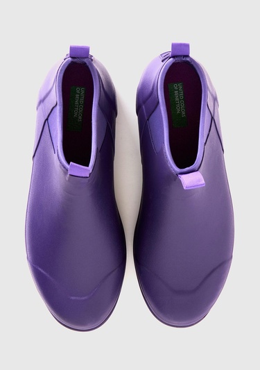  Unisex Mor Suni Deri Yarım Bot