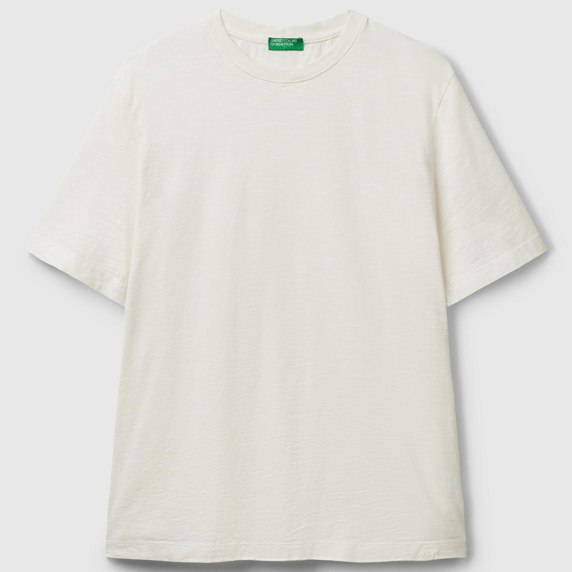 Erkek Taş Rengi %100 Koton Bisiklet Yaka Slub T-Shirt