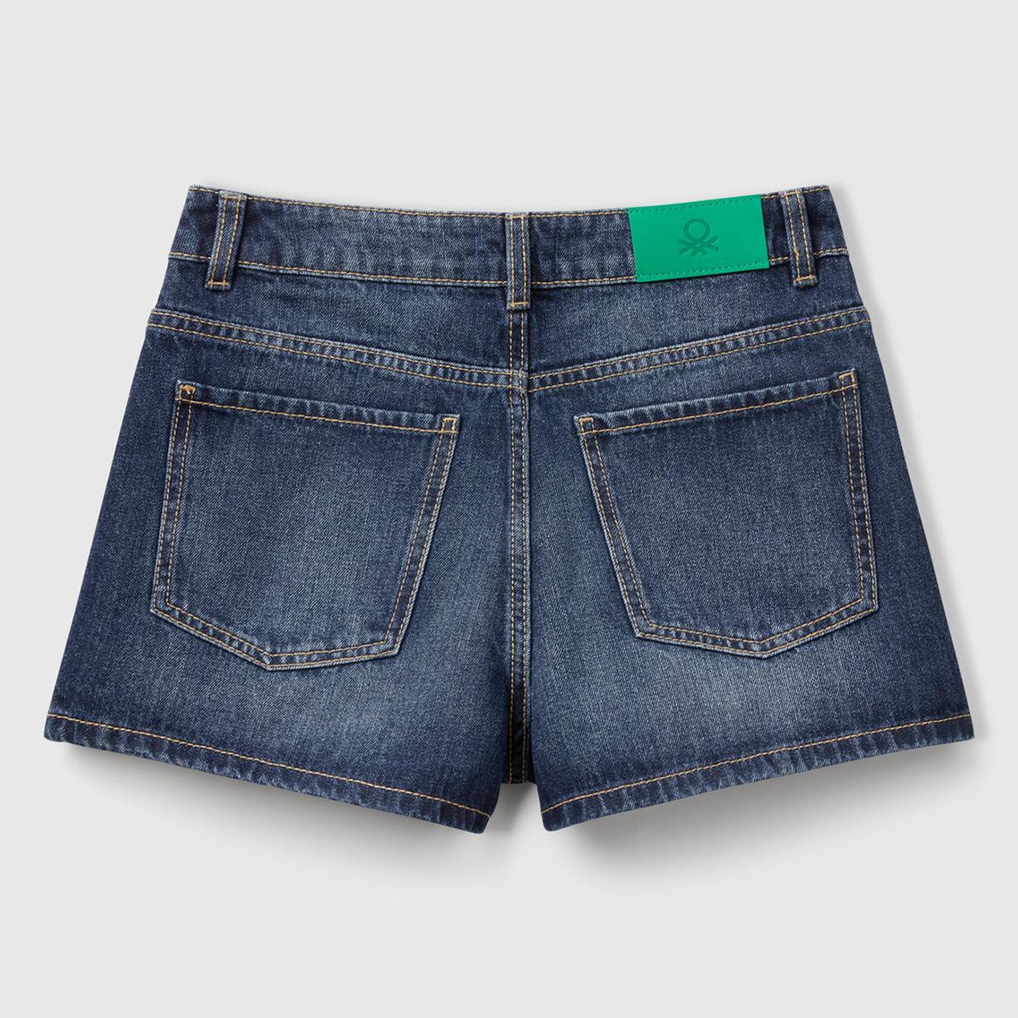 Kadın Koyu Mavi %100 Koton 5 Cepli Denim Şort