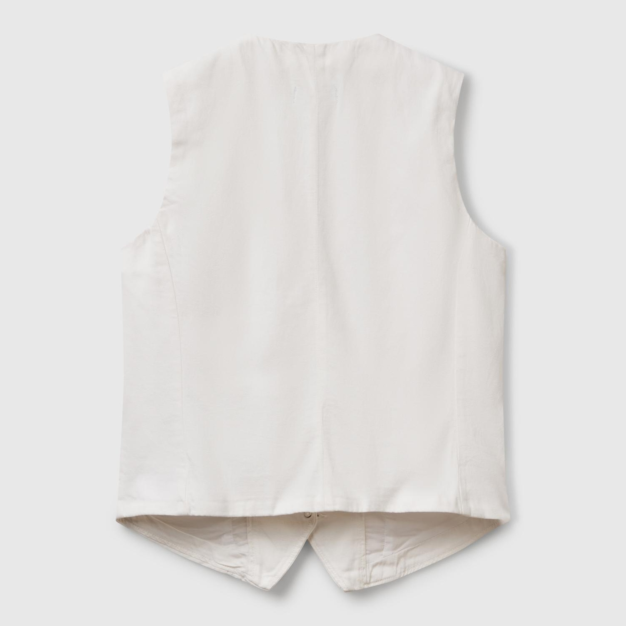 Kadın Beyaz Liyosel Karışımlı V Yaka Yelek