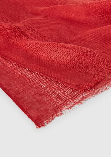  Kadın Mercan %100 Keten Şal