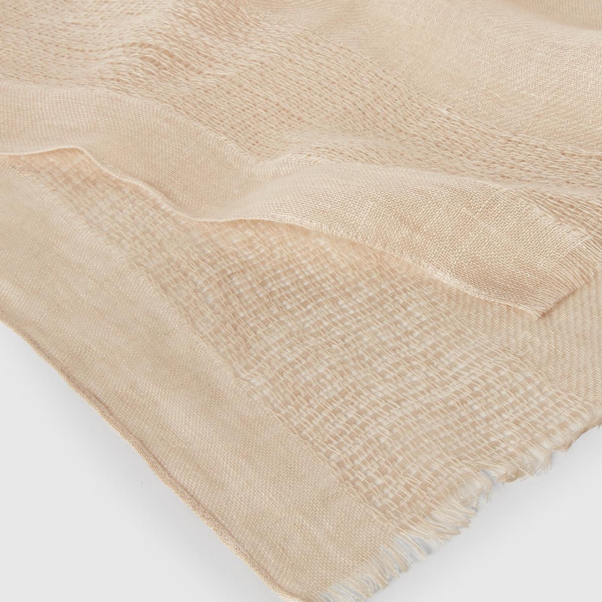 Kadın Taş Rengi %100 Keten Şal