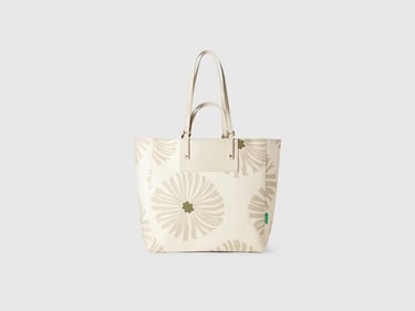  Kadın Krem Desenli Tote Çanta