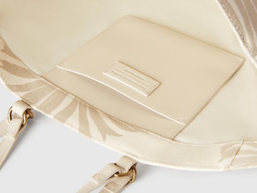  Kadın Krem Desenli Tote Çanta