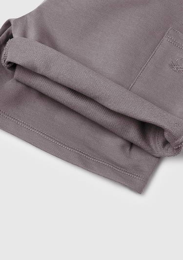  Erkek Çocuk Antrasit Beli Lastikli Kargo Cepli Şort