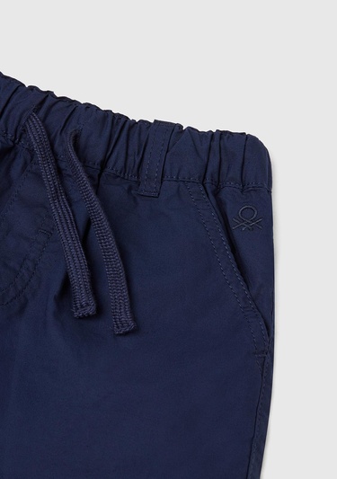  Erkek Çocuk Lacivert Beli Büzgü İpli Bermuda Şort