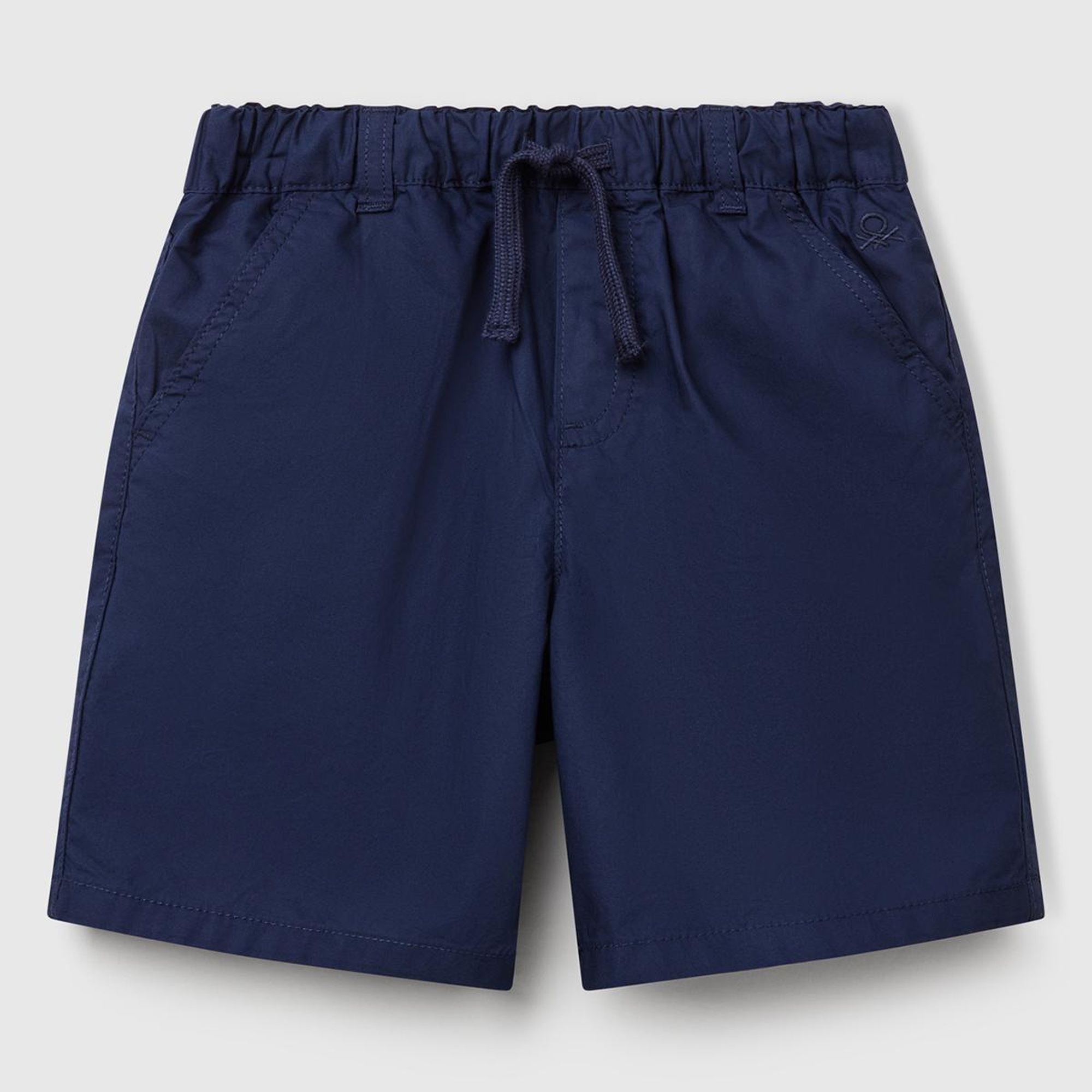 Erkek Çocuk Lacivert Beli Büzgü İpli Bermuda Şort