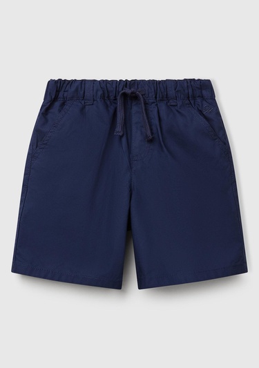  Erkek Çocuk Lacivert Beli Büzgü İpli Bermuda Şort