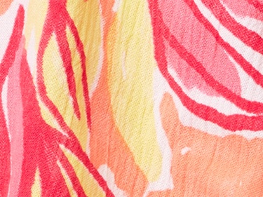  Kız Çocuk Turuncu %100 Viskoz Desenli Beli Lastikli Asimetrik Kloş Etek