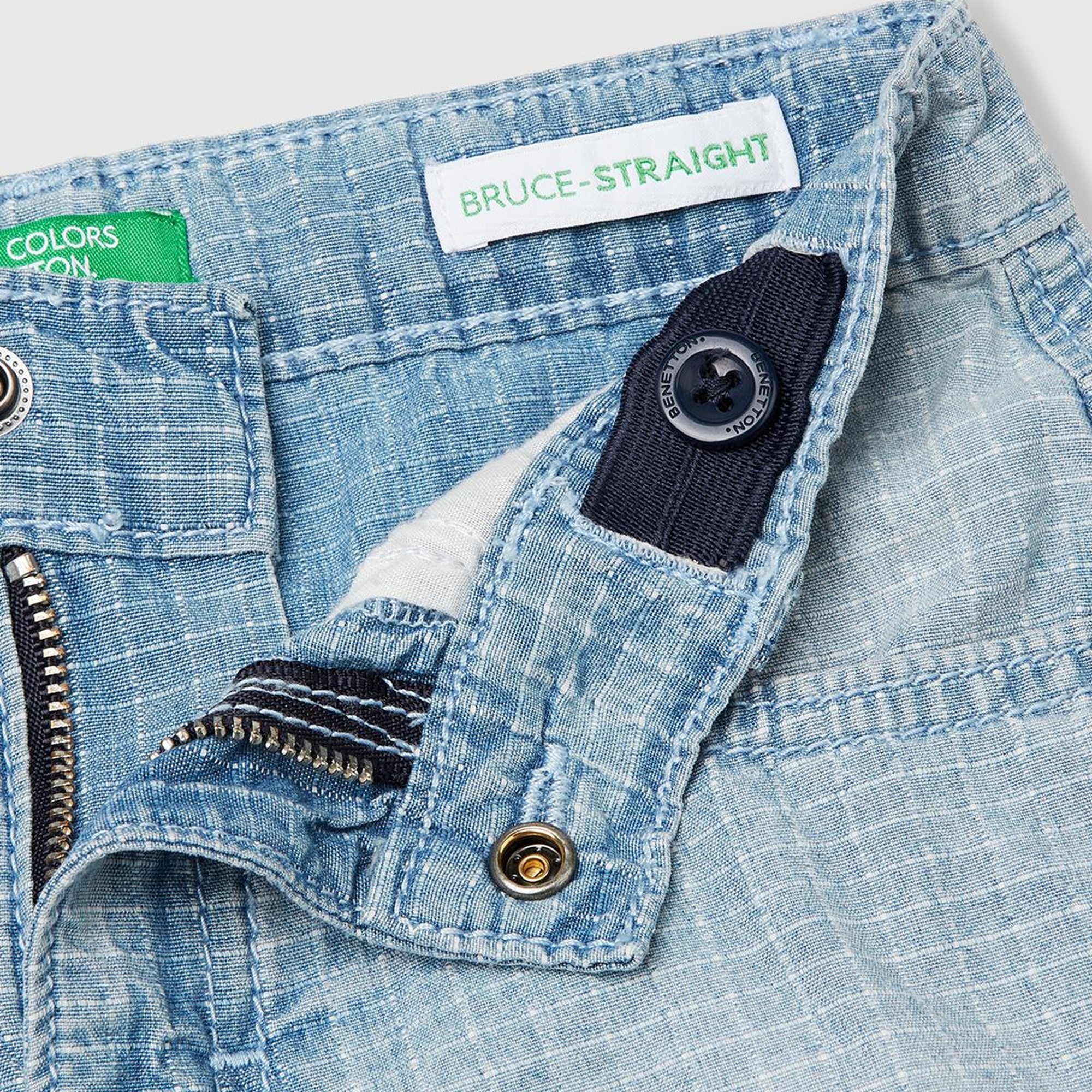 Erkek Çocuk Açık Denim Arka Cebi Logo Etiket Detaylı Denim Bermuda Şort