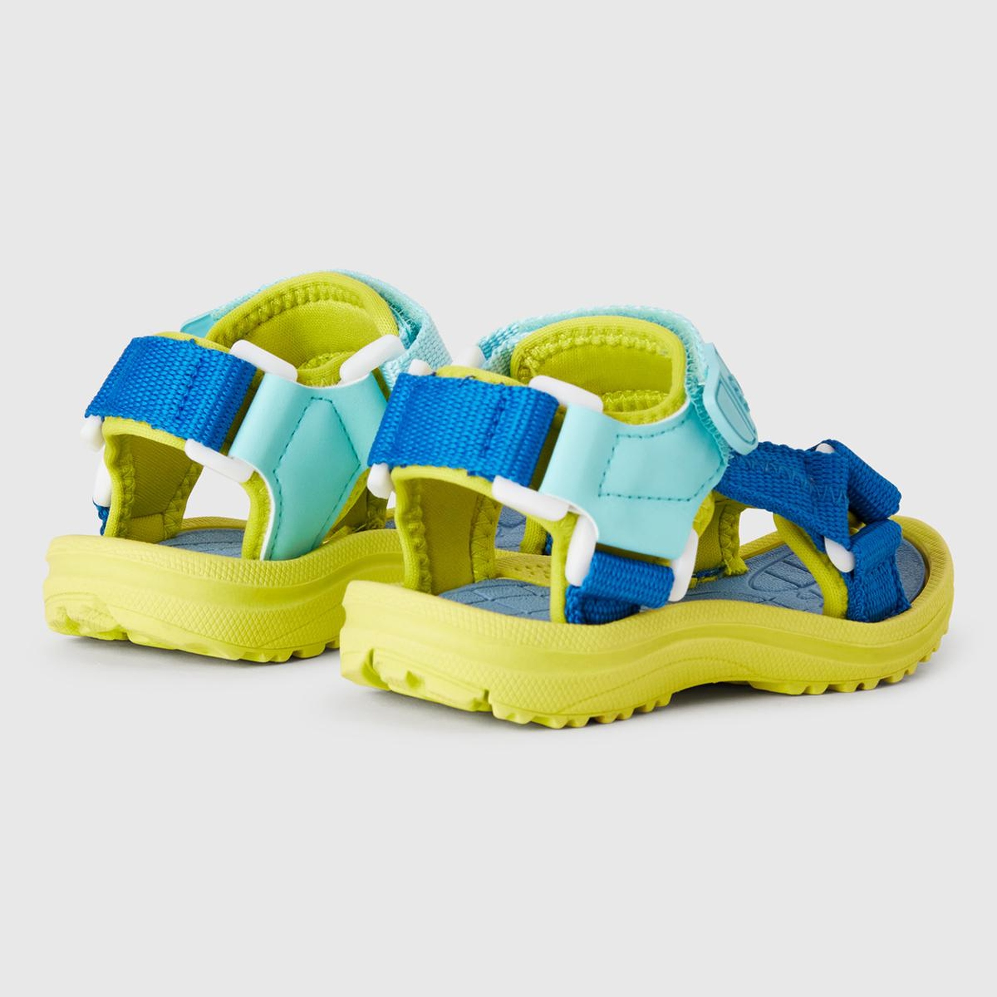 Erkek Çocuk Turkuaz Çift Bantlı Cırt Cırtlı Sandalet