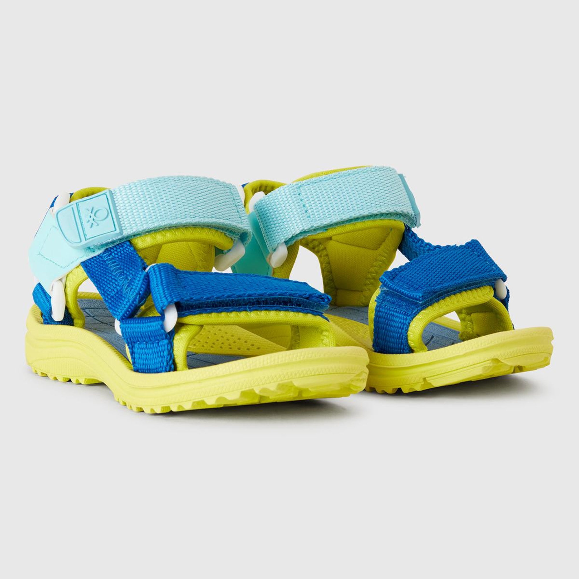 Erkek Çocuk Turkuaz Çift Bantlı Cırt Cırtlı Sandalet