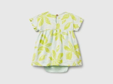  Bebek Su Yeşili Tamamı Desenli Kimono Kol İçi Bodysuitli Elbise