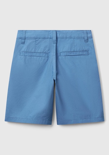  Erkek Çocuk Havacı Mavi Cepli Regular Fit Denim Bermuda Şort