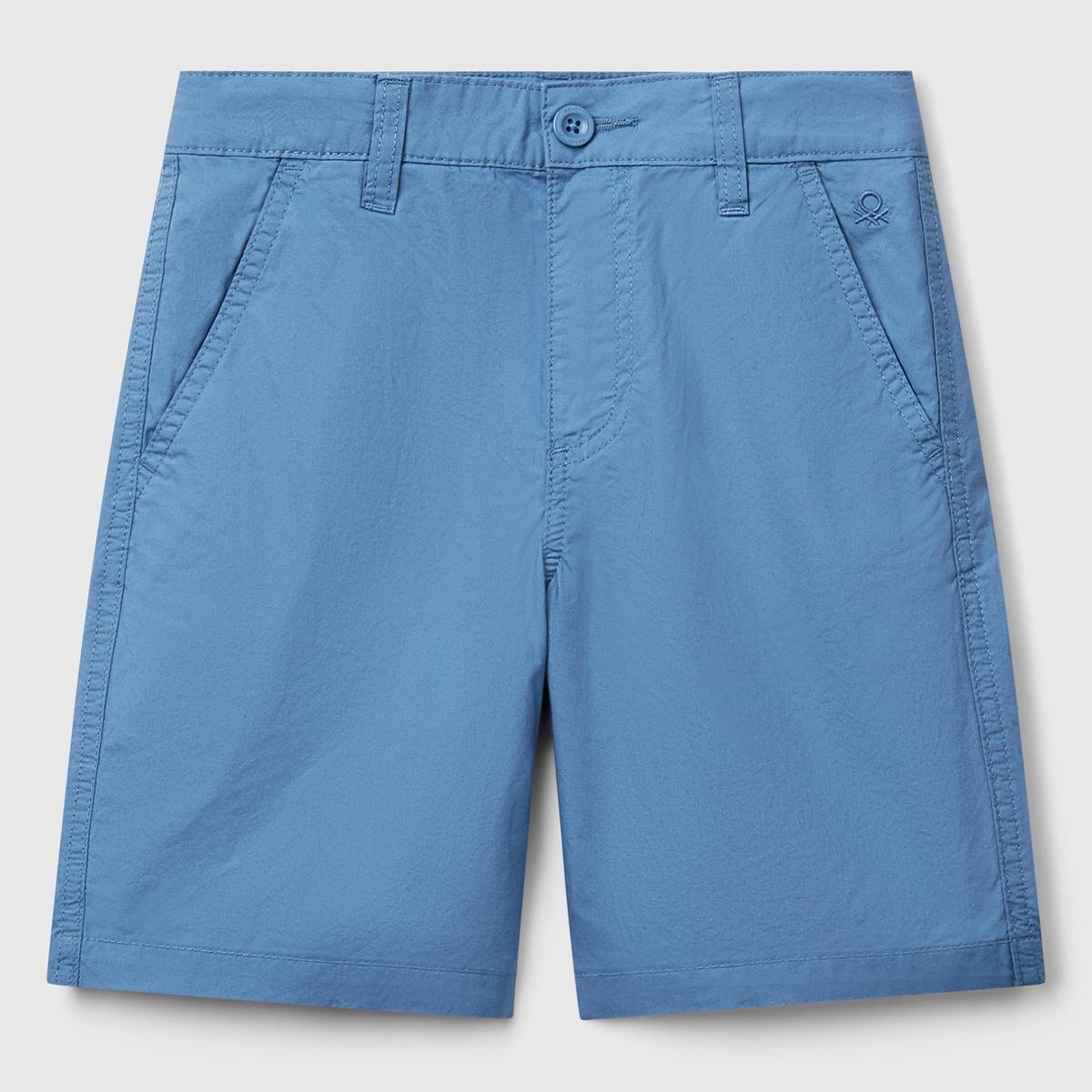 Erkek Çocuk Havacı Mavi Cepli Regular Fit Denim Bermuda Şort