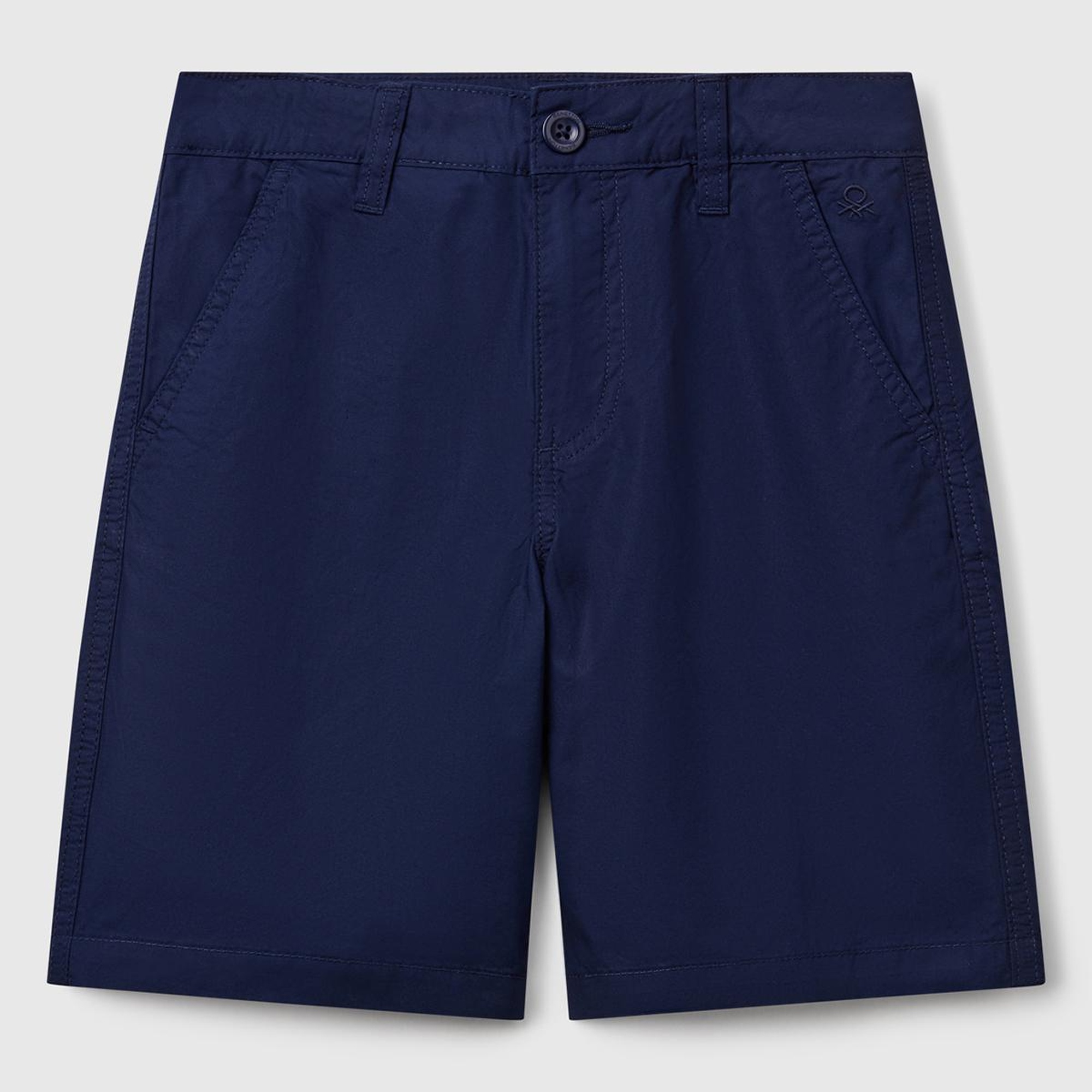 Erkek Çocuk Lacivert Cepli Regular Fit Denim Bermuda Şort